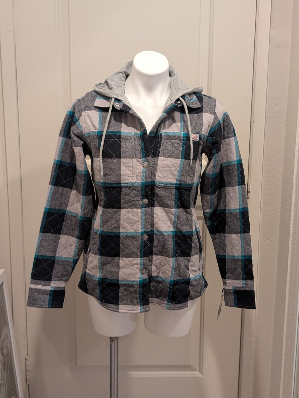 Dickies Hooded Flannel Shirt Jacket - Women's Small